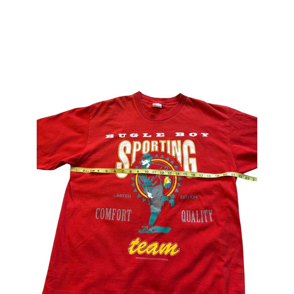 Vintage Bugle Boy Sporting Team Red Graphic T-Shirt XL Made in‎ USA 90s - Picture 4 of 7